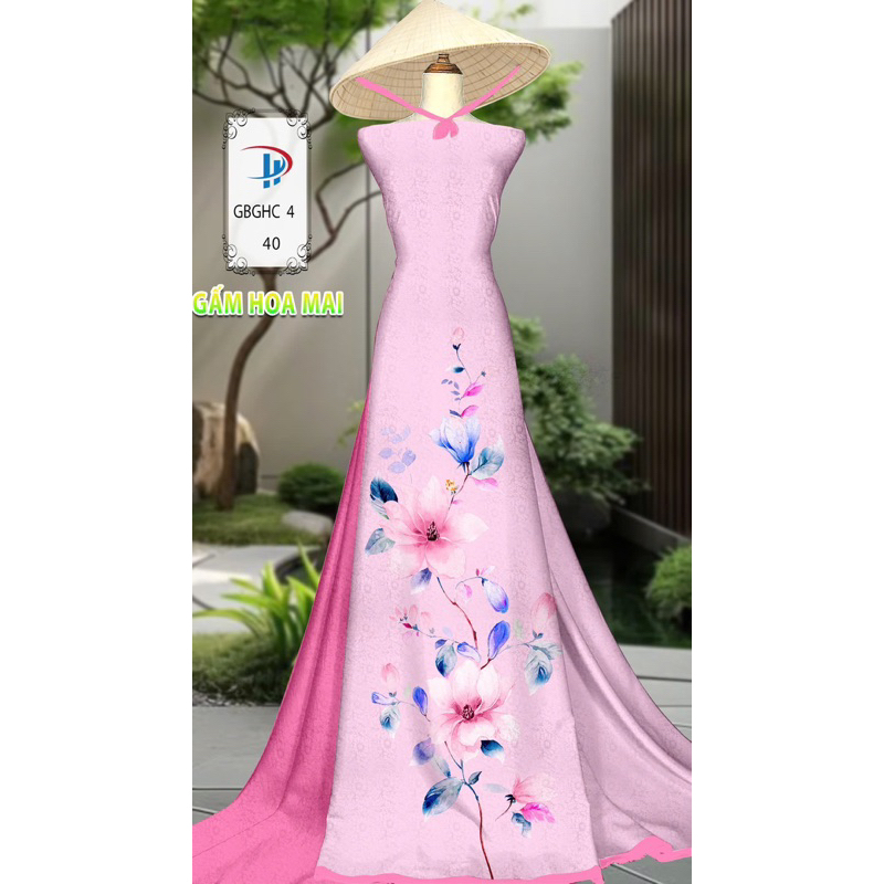 Vải áo dài gấm in hoa văn