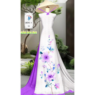 Vải áo dài gấm in hoa văn