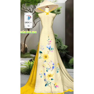 Vải áo dài gấm in hoa văn