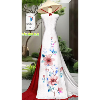 Vải áo dài gấm in hoa văn