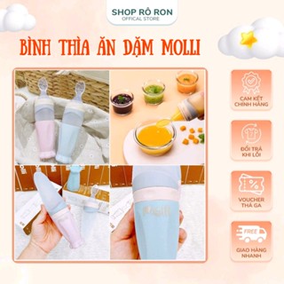 Bình Thìa Ăn Dặm MOLLI Cho Bé, Thìa Ăn Dặm Silicon Tiện Dụng Shop Rô Ron