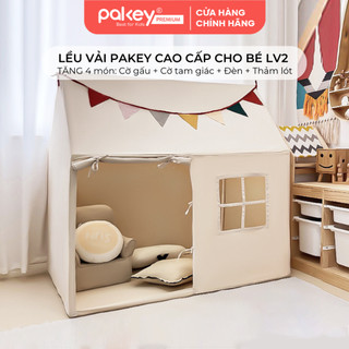 Nhà Lều Cho Bé PAKEY Cao Cấp Trong Nhà, Lều Lớn Vải Da Đào Mềm Mịn An Toàn Cho Trẻ