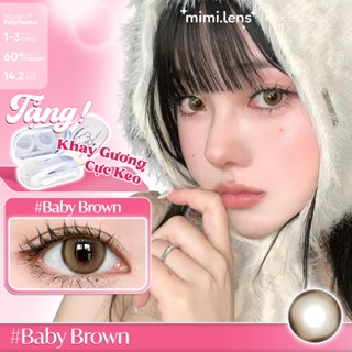 Lens Nâu Giãn Tròng 14.2 BABY BROWN Kính Áp Tròng Có Độ Cận Hàn Quốc - Mimi.lens