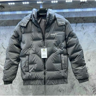  Áo phao nam gben áo khoác phao nam nhung dài tay áo phao nam có mũ áo phao mùa đông trần bông 3 lớp 