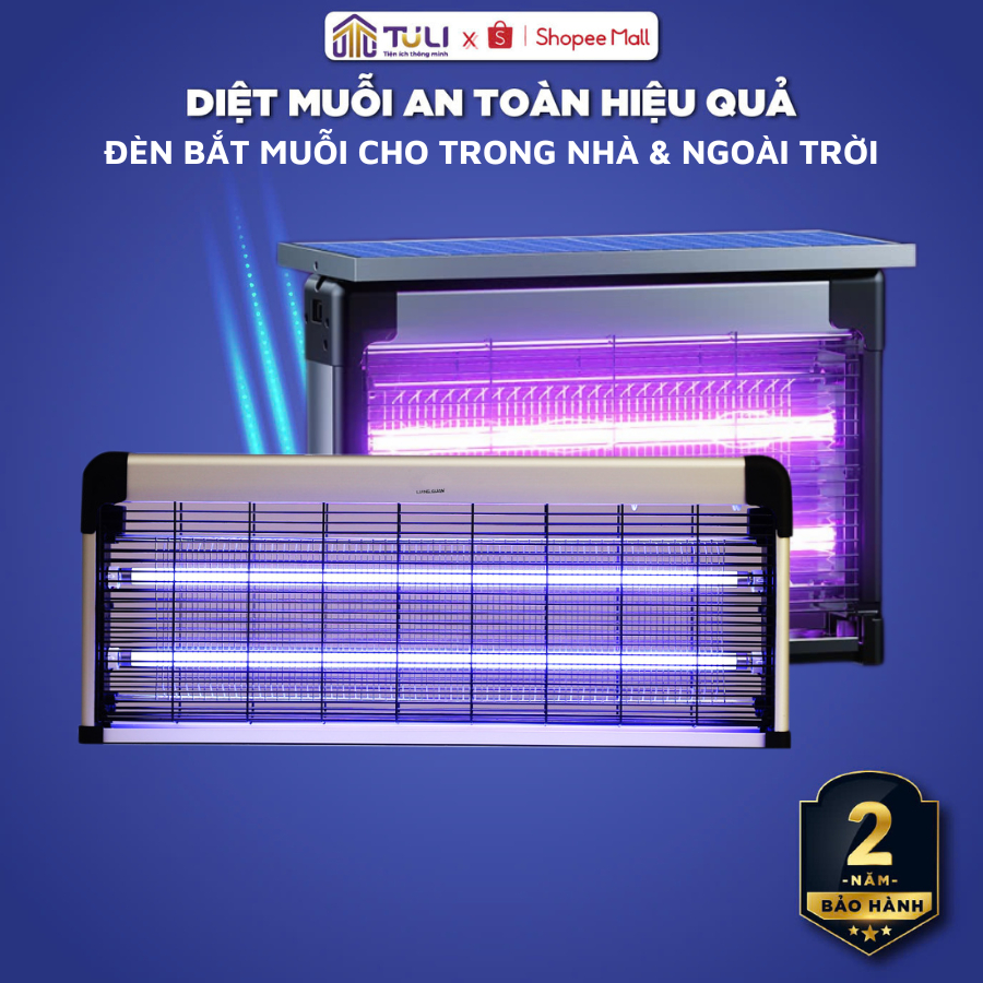 COMBO Đèn bắt muỗi TULI Xí nghiệp, Ngoài trời K80 8W và TULI TL020 20W, Chính Hãng, Bảo Hành 2 năm