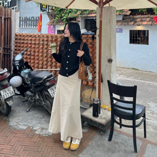 Chân váy dáng dài chất line form đuôi cá xoè nhẹ tôn dáng ( ẢNH THẬT )