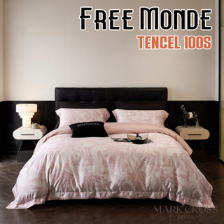  Chăn ga gối đệm Genji Decor Freemondeo chất liệu lụa tencel 100s màu hồng đầy đủ kích thước đệm 