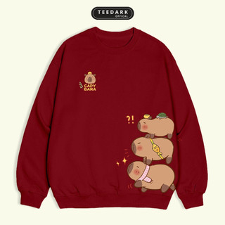  Áo Sweater Dài Tay Unisex TEEDARK Mã Three Capy Chất Nỉ Mịn Dày Dặn Phong Cách Năng Động 