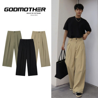 Quần Kaki Ống Rộng Suông GODMOTHER Quần Nam Nữ Dài Ống Rộng Suông Menswear