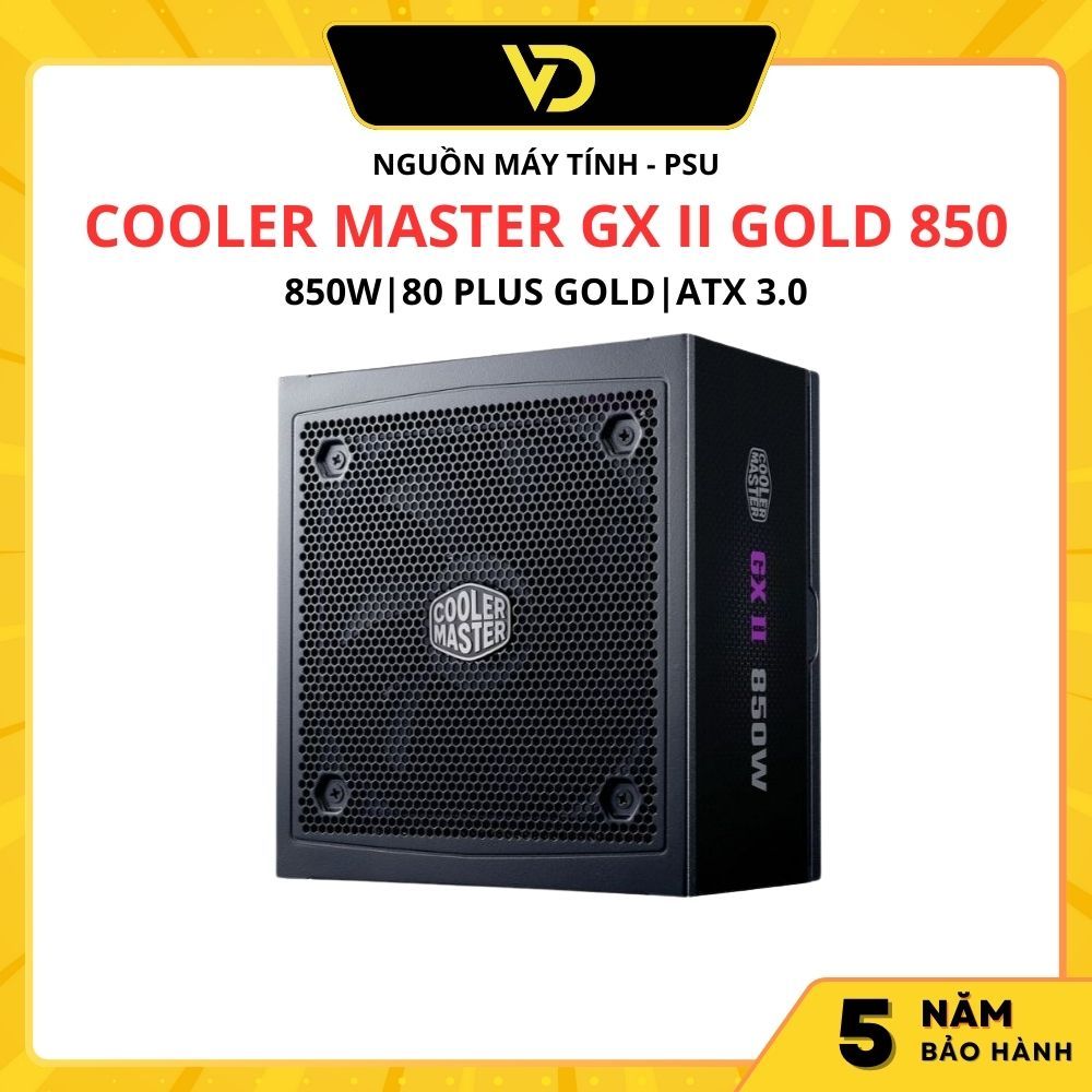 NGUỒN MÁY TÍNH COOLER MASTER GX II GOLD 850 ( 850W/ 80 PLUS GOLD/ ATX 3.0) - Hàng CHính Hãng