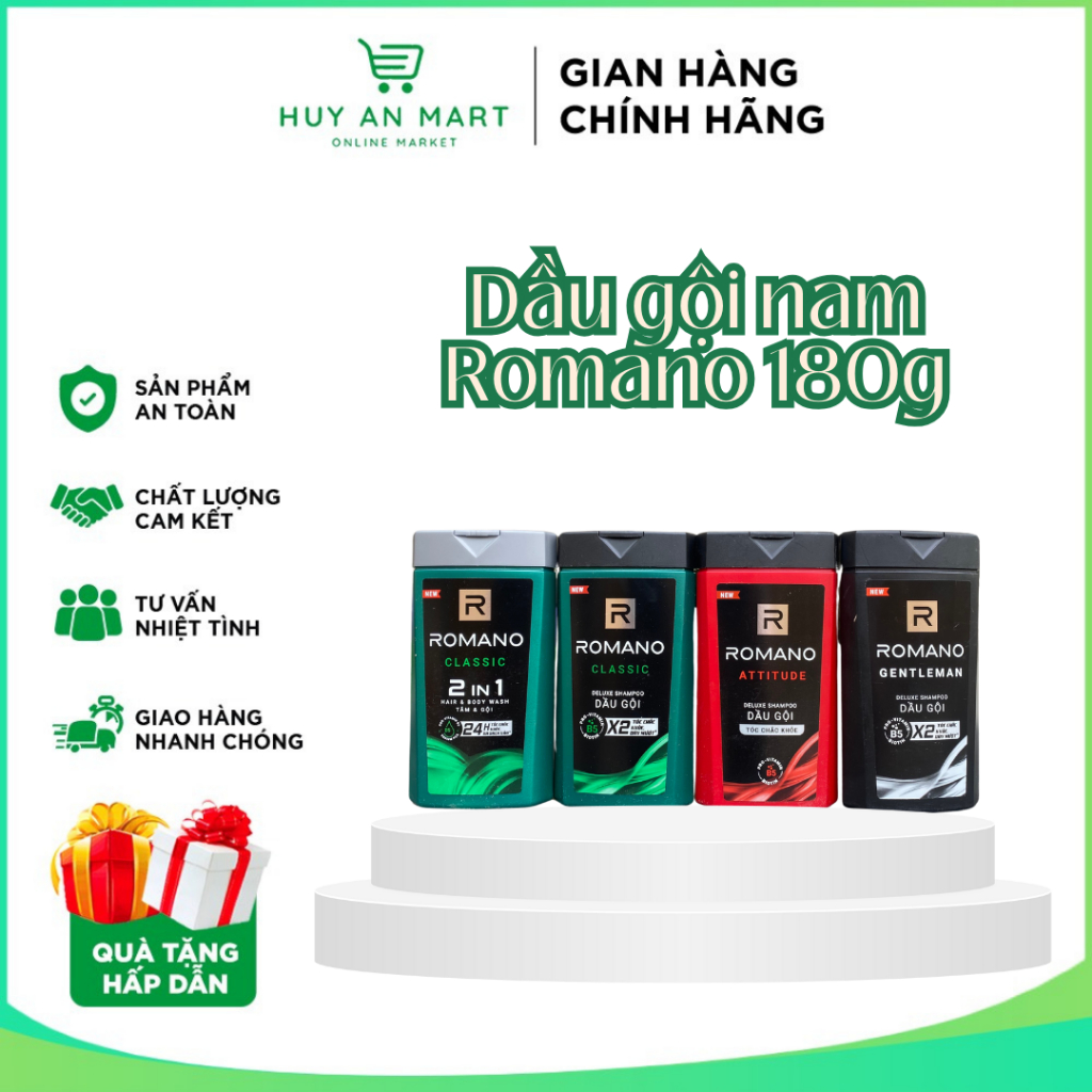 Dầu gội Romano dành cho nam hương nước hoa 180g