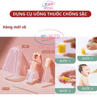 Dụng cụ cho bé uống thuốc chống sặc, chất liệu silicon an toàn cho bé - Loại cao cấp 4 chi tiết