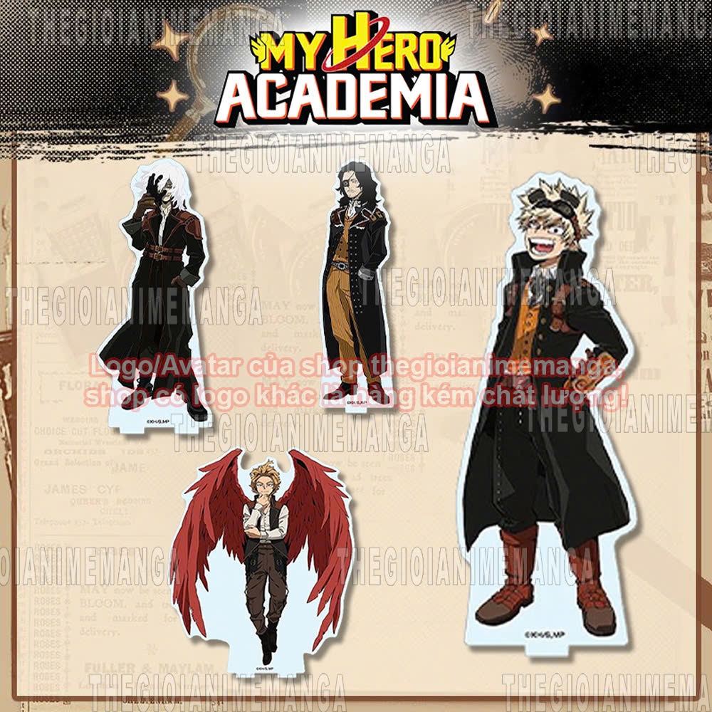 (TẶNG KÈM CARD)(STEAMPUNK) Mô hình BOKU NO HERO ACADEMIA standee Học Viện Anh Hùng tượng mica acryli
