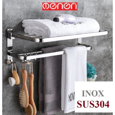 Giá Treo Khăn Nhà Tắm INOX 304 Lắp Đặt Dán Tường Hoặc Khoan Tường - OENON