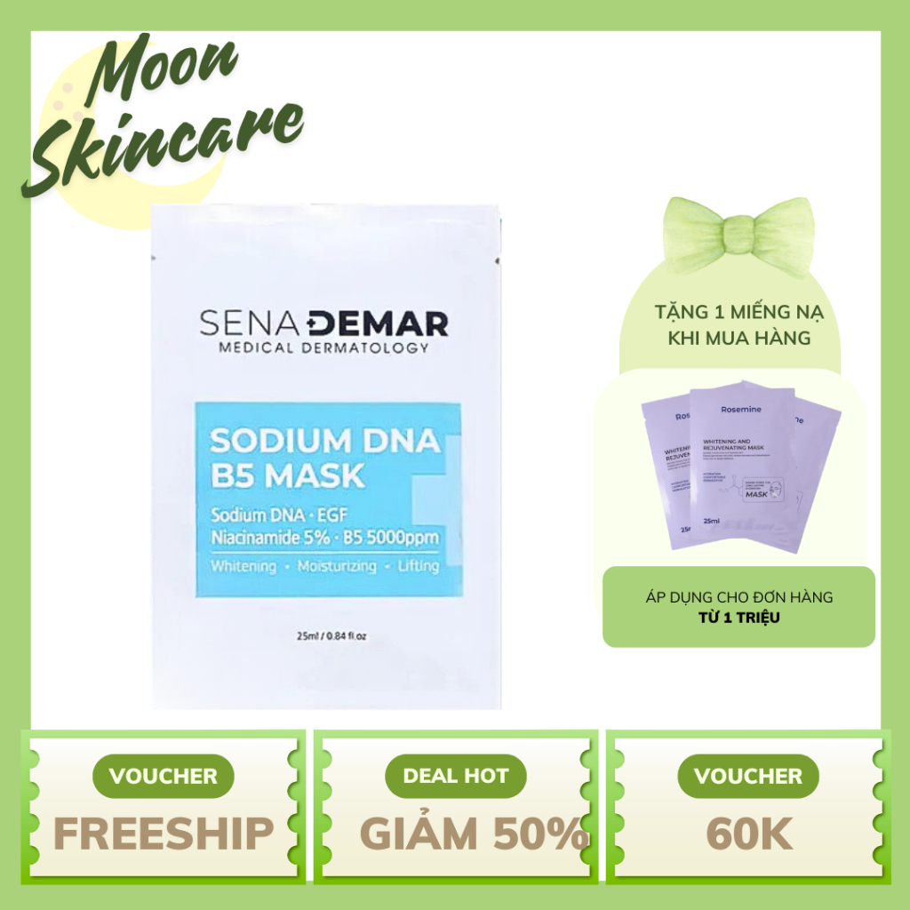 Mặt Nạ Cấp Ẩm, Dưỡng Trắng Sena Demar Sodium DNA B5 25ml