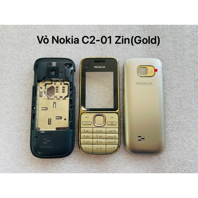 Vỏ Nokia C2-01 zin nguyên bộ(gold)