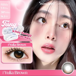  Kính áp tròng Lens FILTER Nâu highlight YULIA BROWN lens giãn tròng 14.2 - Mimi Lens 