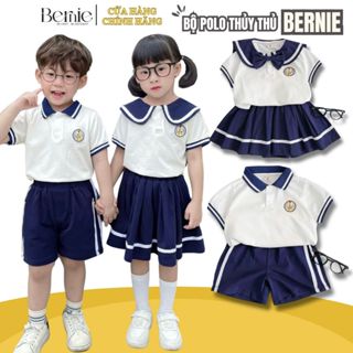 Bộ đồ Polo cho bé trai bé gái đồng phục BERNIE thủy thủ quần short chân váy xếp ly 8-30kg H0924B04