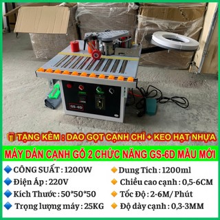  Máy dán cạnh gỗ mini 2 chức năng GS6D. Tăng kèm dao gọt chỉ và keo hạt nhựa khi mua 