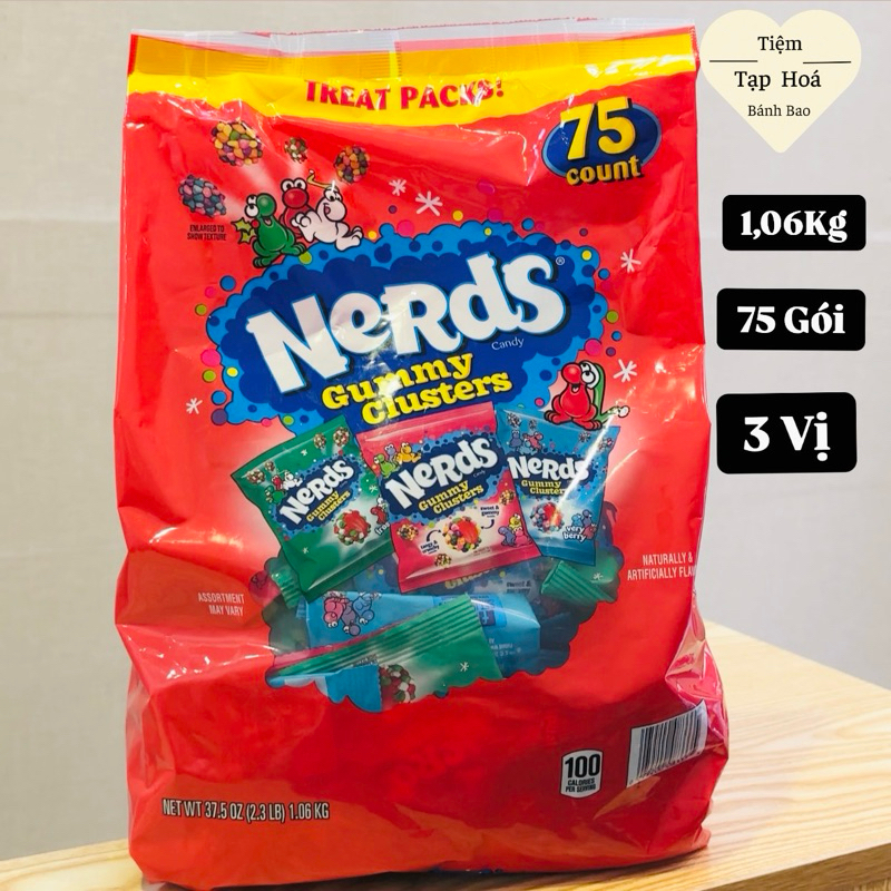 Kẹo Dẻo Nerds Gummy Clusters Mùa Lễ Size Lớn 1,06KG 🇺🇸