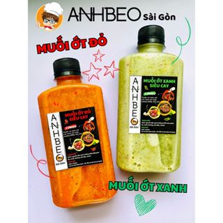 Combo 2 chai Muối ớt xanh đỏ chấm đồ nướng, nước chấm hải sản, gà ủ muối, xiên que, trộn gỏi, muối chấm thần thánh