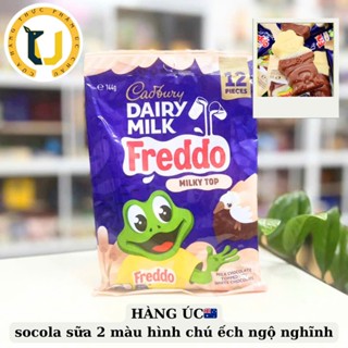 (HÀNG ÚC) Kẹo socola trắng sữa chú ếch 2 màu Cadbury Dairy Milk FREDDO Milky Top gói 12 rời