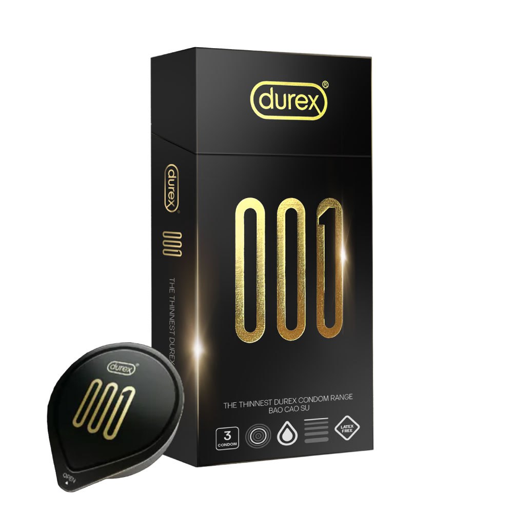 Bao Cao Su Durex 001 Siêu Mỏng, Hộp 3 Bao, Mới Ra Mắt | BigBuy360 - bigbuy360.vn