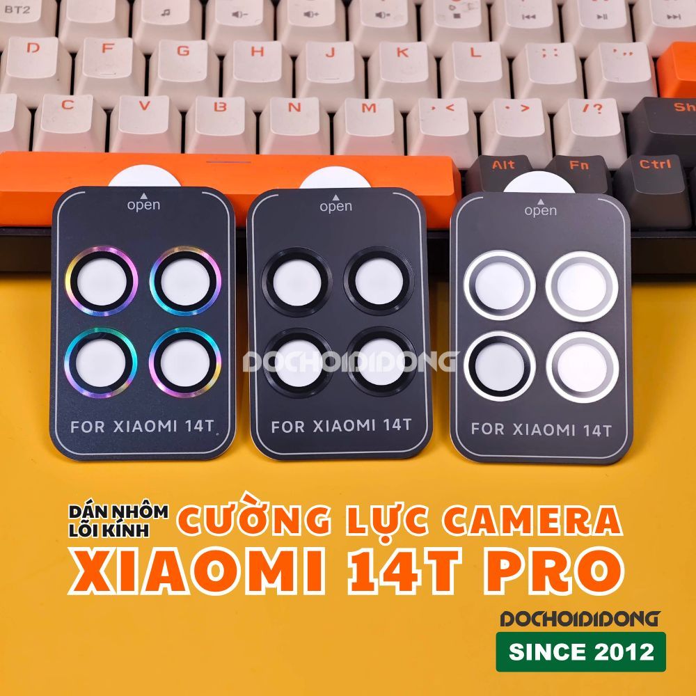 Miếng dán cường lực camera Xiaomi 14T Pro Zacase viền nhôm lõi kính chống va đập có khung