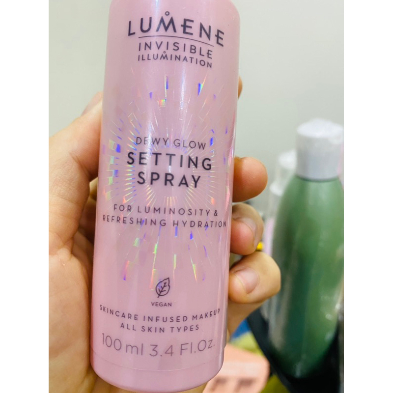 Xịt dưỡng da mặt, khóa lớp trang điểm Lumene Illumination Dewy Glow