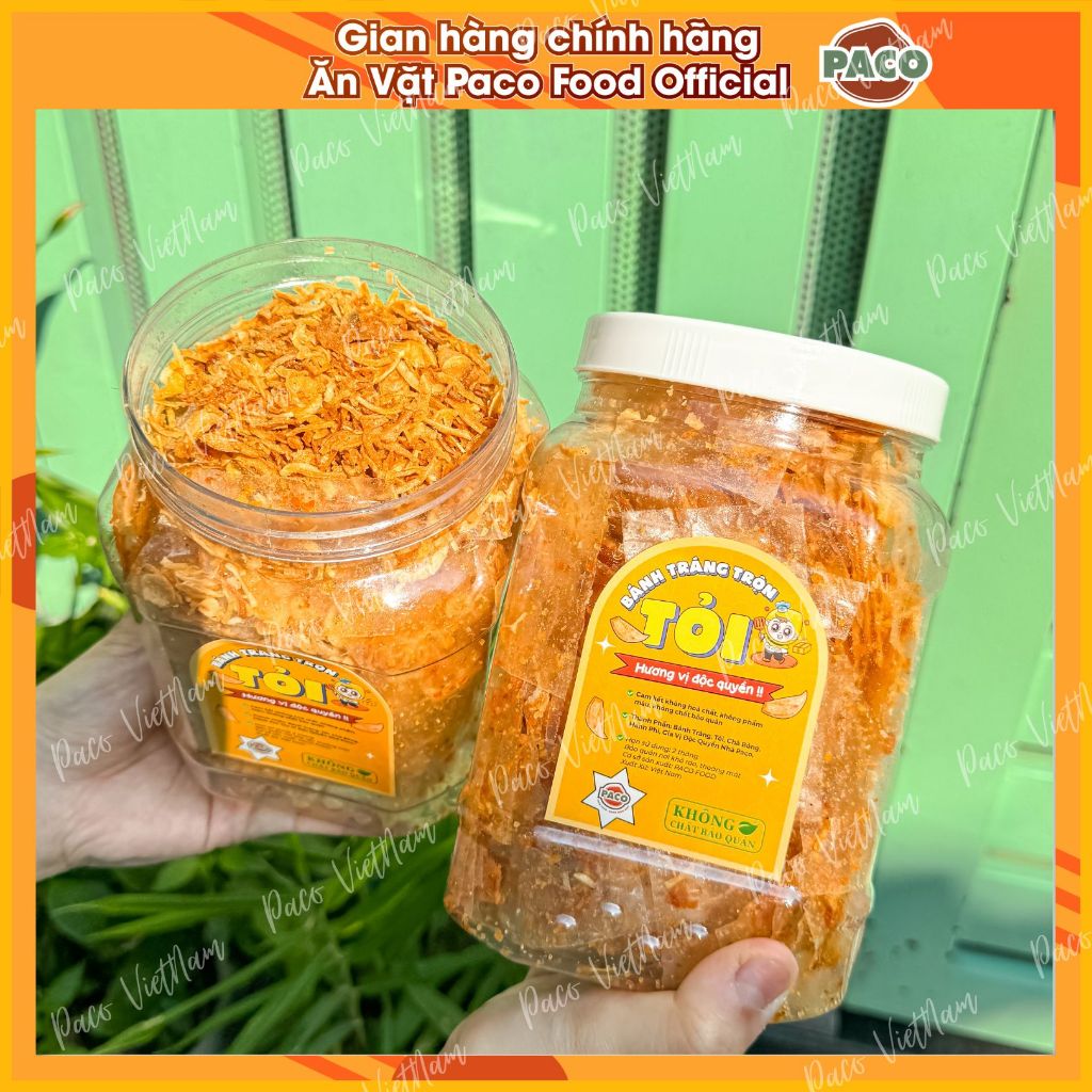 [ĐẶC BIỆT PACO] hủ lớn 300g bánh tráng trộn đậm vị hành phi tỏi chà bông nguyên bản giòn thơm PACO F