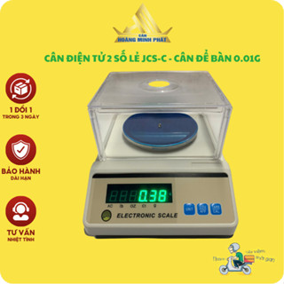 Cân điện tử để bàn 2 Số Lẻ 0,01g đến 300g 600g 1kg 2kg 3kg JCS-C, Kèm lòng kính chắn gió