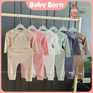Bộ dài tay sơ sinh Anminaza chất tăm tre mềm mịn, thun giãn cho bé AMI0255 Baby Born shop