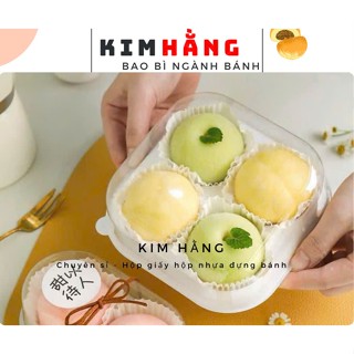  Hộp 4 ngăn trắng đựng bánh Lava trứng muối - Hộp HT-304 đựng bánh mochi  bánh trung thu Liu Xin Xu Trứng Chảy,... 