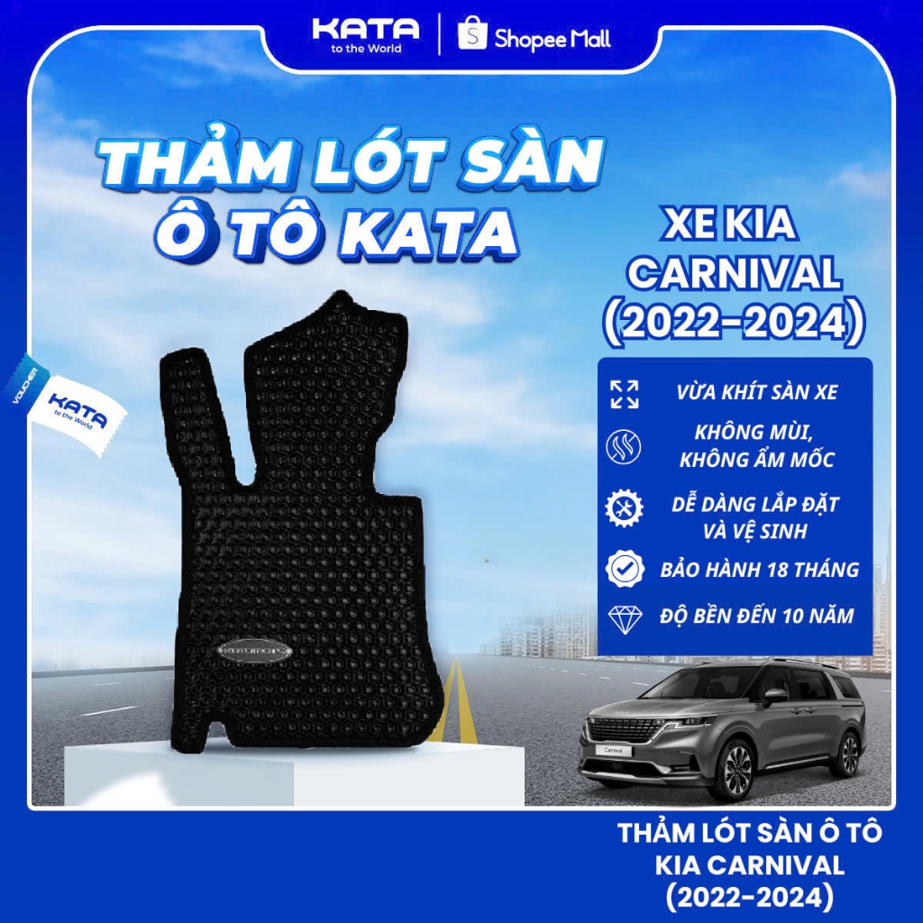  Thảm lót sàn ô tô KATA cho xe Kia Carnival  2022-2025   7 và 8 chỗ Thảm để chân xe hơi vừa khít sàn xe không thấm nước 