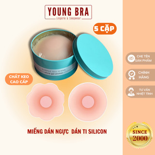 Miếng Dán Ngực, Dán Ti Silicon Hộp 5 Cặp Mềm Mại, Bám Dính Dùng Lại Nhiều Lần Young Bra OYL015