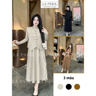  Set Váy Len Bầu Mùa Thu Đông Dáng Dài LA PASIA LP159 Đầm Bầu Xinh Thời Trang Quảng Châu Cao Cấp L1 