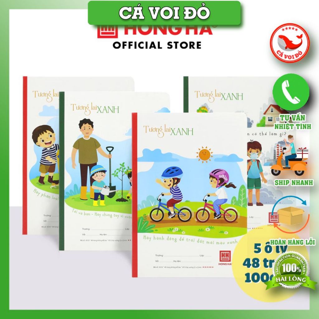 Combo 5 quyển Vở 5 Ô ly 48 trang School Tương Lai Xanh (0519) / 1 quyển
