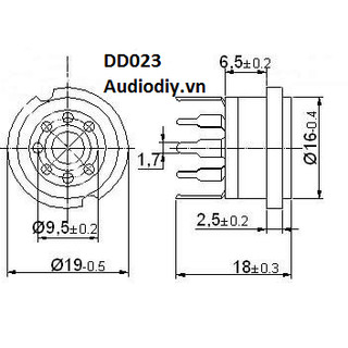 Đế đèn 7 chân nhỏ PCB - giá 1 cái
