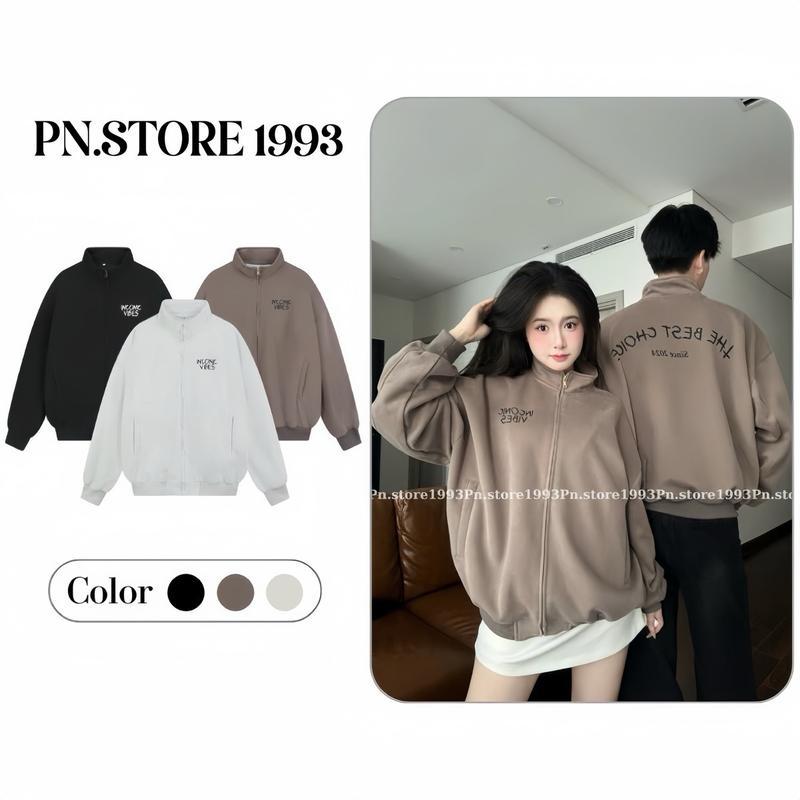 Áo Khoác Nỉ Zip form Boxy PN.Store1993 unisex nỉ 3 màu hot trend hottrend Jacket Nam Menswear Jean