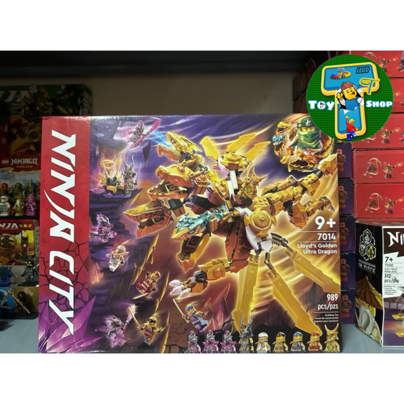 (Có sẵn) Mô hình lắp ráp Ninja City 7014 Lloyd’s Golden Ultra Dragon- Mô hình rồng vàng của Golden L