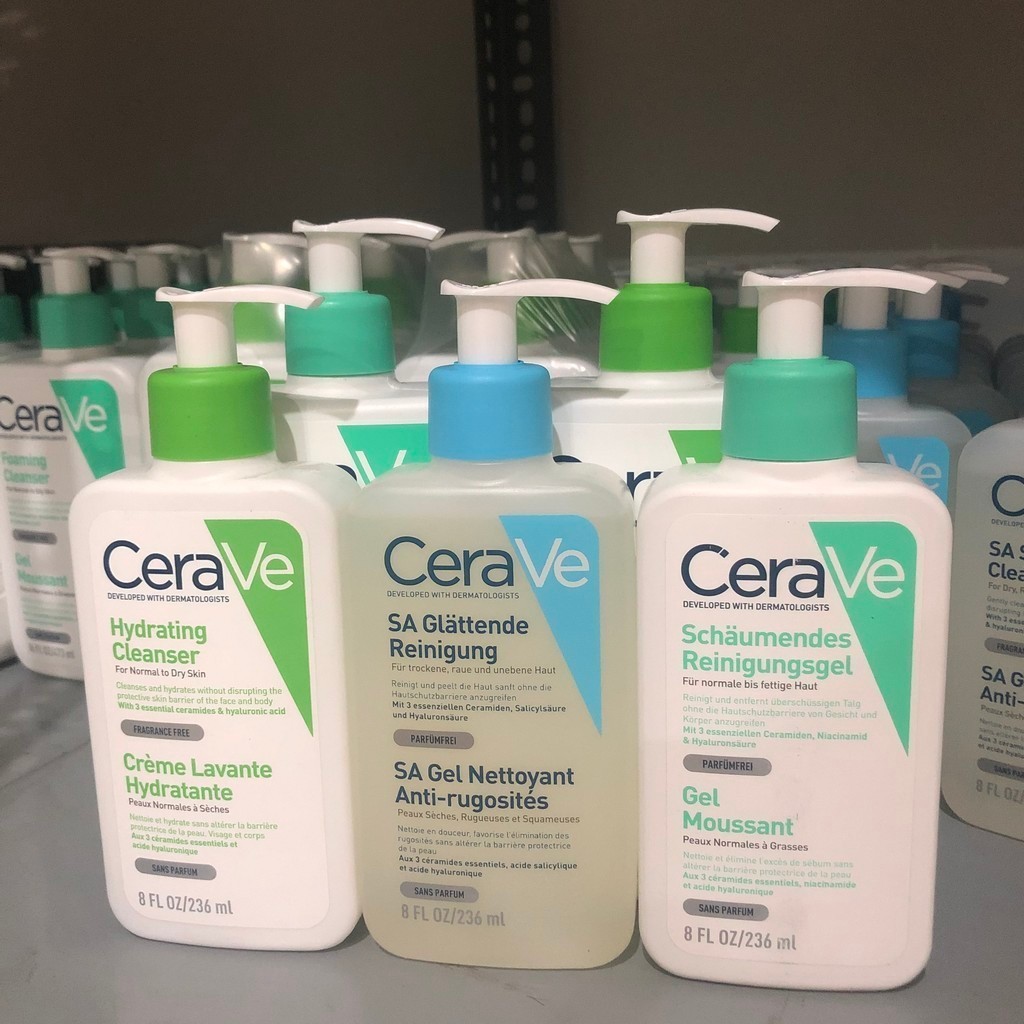 Sữa Rửa Mặt CeraVe Foaming Cleanser - Hydrating Cleanser - SA Smoothing Cleanser
