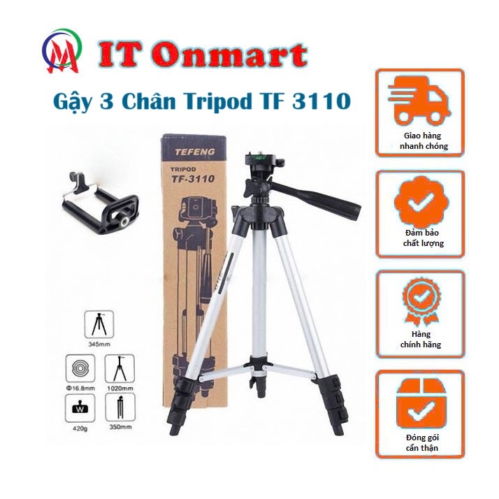 Gậy Tripod 3110 3 chân chụp hình, livestream chuyên nghiệp