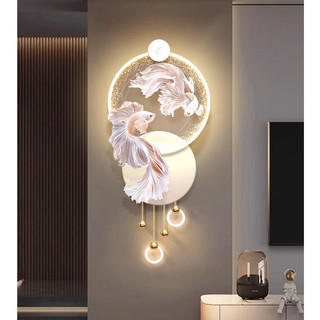  Tranh Đèn Led  Cá Tài Lộc Treo Phòng Khách,Trang Trí sảnh cầu thang Đèn cầu Thang chiếu nghỉ 