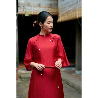 Áo Dài Cách Tân Tâm Ý Nhà Lụa Vải Tơ Cao Cấp, Lót Lụa Mềm, Họa Tiết Đính Hoa Tinh Tế, Sang Trọng Đi Chơi, Lễ Chùa