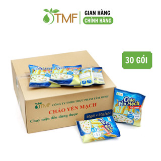 Thùng 30 gói cháo yến mạch gạo lứt giảm cân ăn liền healthy không bột ngọt TÂM MINH FOODS