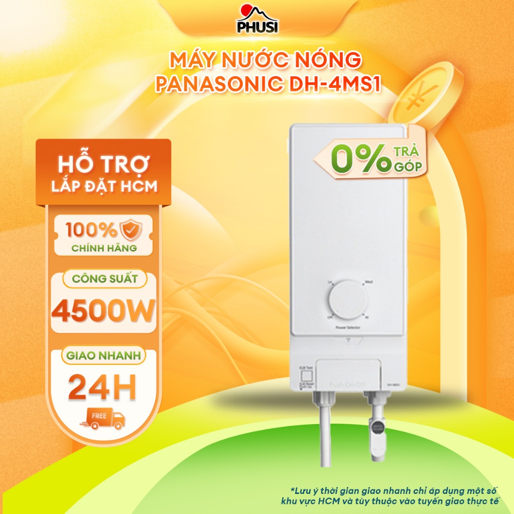 Máy nước nóng trực tiếp Panasonic DH-4MS1W - Hàng Chính Hãng