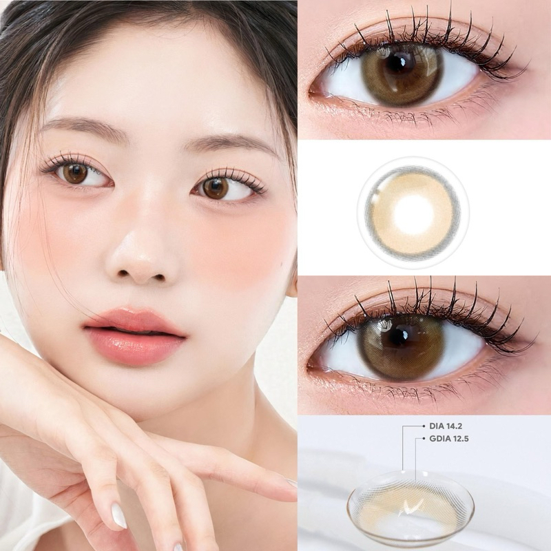[LENS CAO CẤP] Ivy Beige full cận 0-8 độ