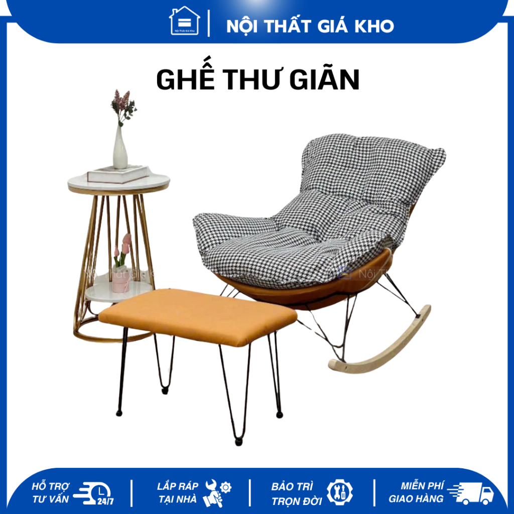 Ghế bập bênh thư giãn, sofa ban công đọc sách