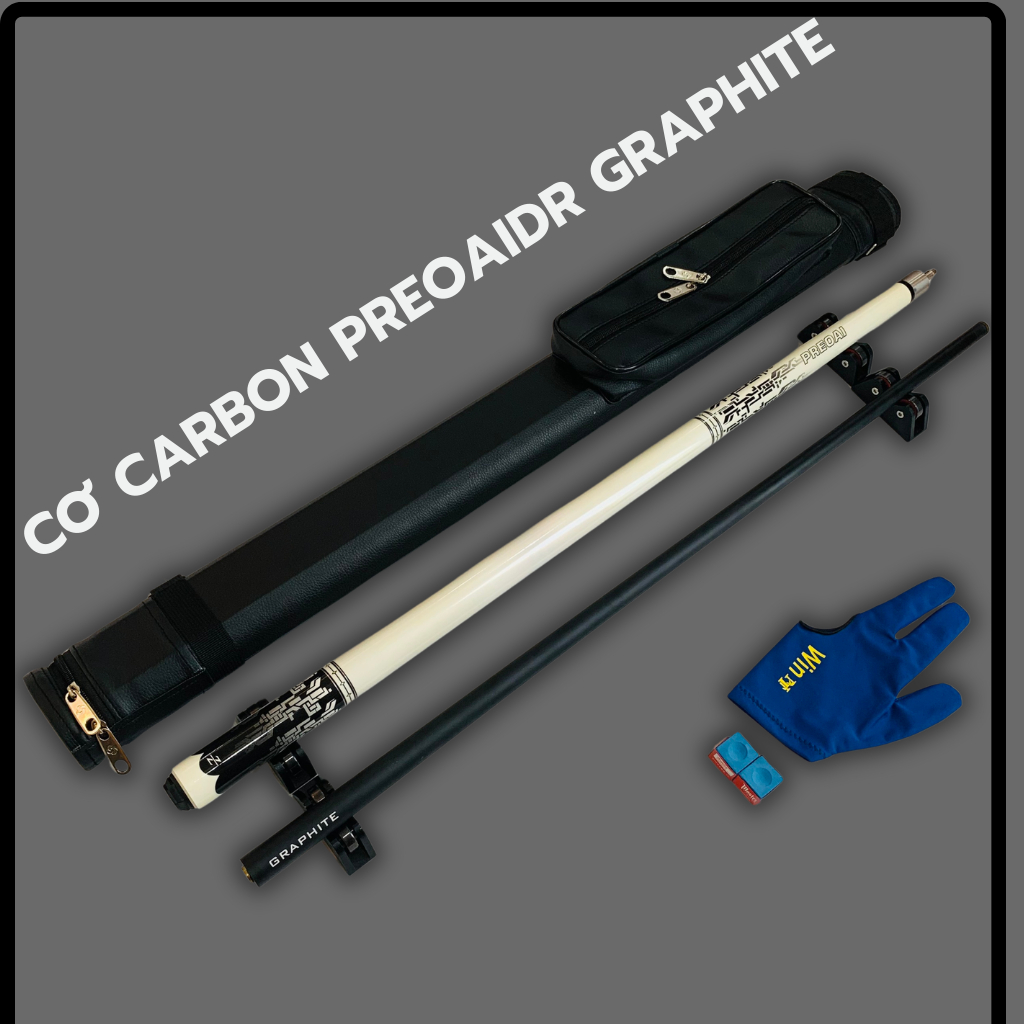 Cơ Bida Phủ Carbon Lỗ -Cơ Preoai BÁO TRẮNG - Mẫu Mới Sang Trọng - BIDA TRƯỜNG THỌ