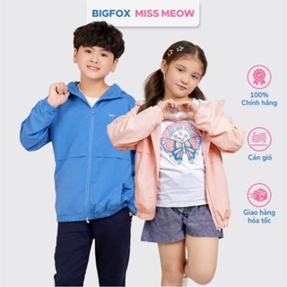 Áo khoác gió bé trai bé gái Bigfox Miss Meow áo 2 lớp có mũ nhẹ mặc thu đông size 3-11 tuổi tới 40kg